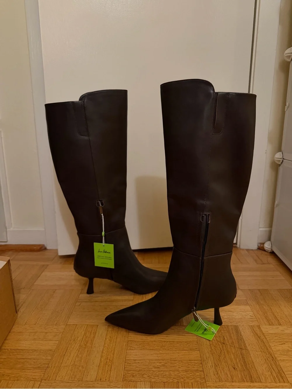 Sam Edelman Dark Brown Knee High Pointed-Toe Boots